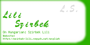 lili szirbek business card